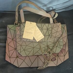LOVEVOOK Holographic Reflective Tote Bag,Clutch Wallet, Shoulder Bags